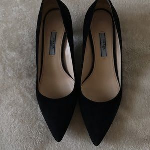Prada classic black suede pump